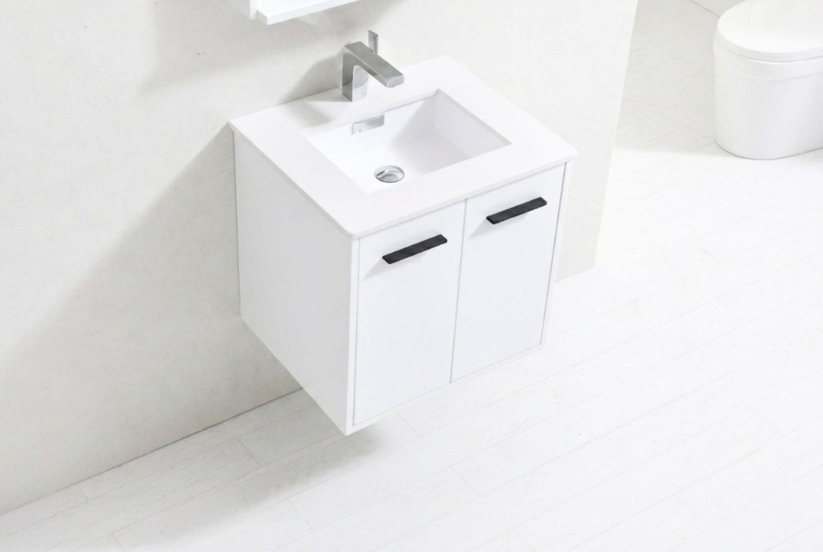 Kube Bath Bosco 24" Modern Bathroom Vanity w/ Quartz Countertop - Gloss White (KB24GW) view 8