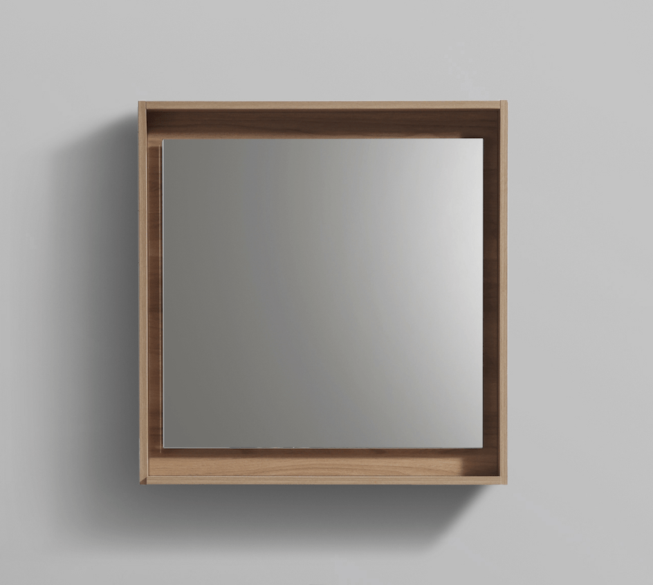 Kube Bath Bosco 24" Framed Mirror With Shelve - Honey Oak (KB24HO-M) view 2