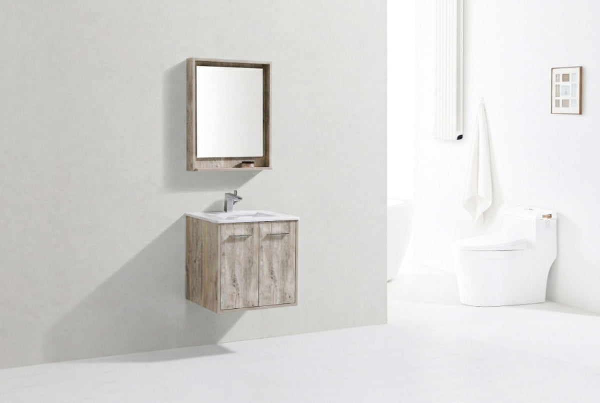 Kube Bath Bosco 24" Modern Bathroom Vanity w/ Quartz Countertop - Nature Wood (KB24NW) view 6