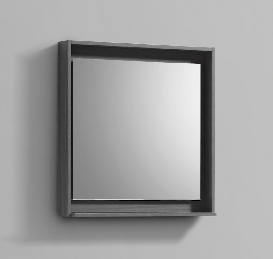 Kube Bath Bosco 24" Framed Mirror With Shelve - Vulcan Ash Grey (KB24VAG-M) view 3