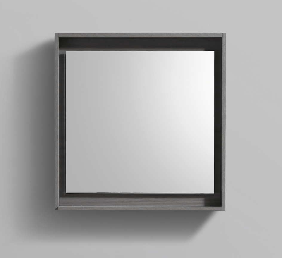 Kube Bath Bosco 24" Framed Mirror With Shelve - Vulcan Ash Grey (KB24VAG-M) view 2