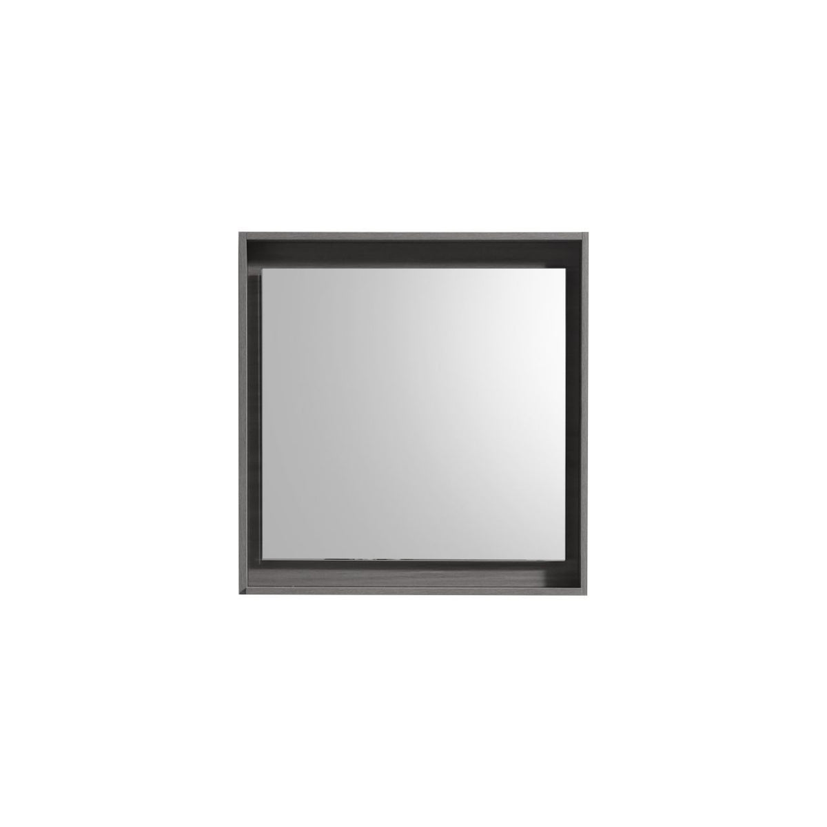 Kube Bath Bosco 24" Framed Mirror With Shelve - Vulcan Ash Grey (KB24VAG-M)