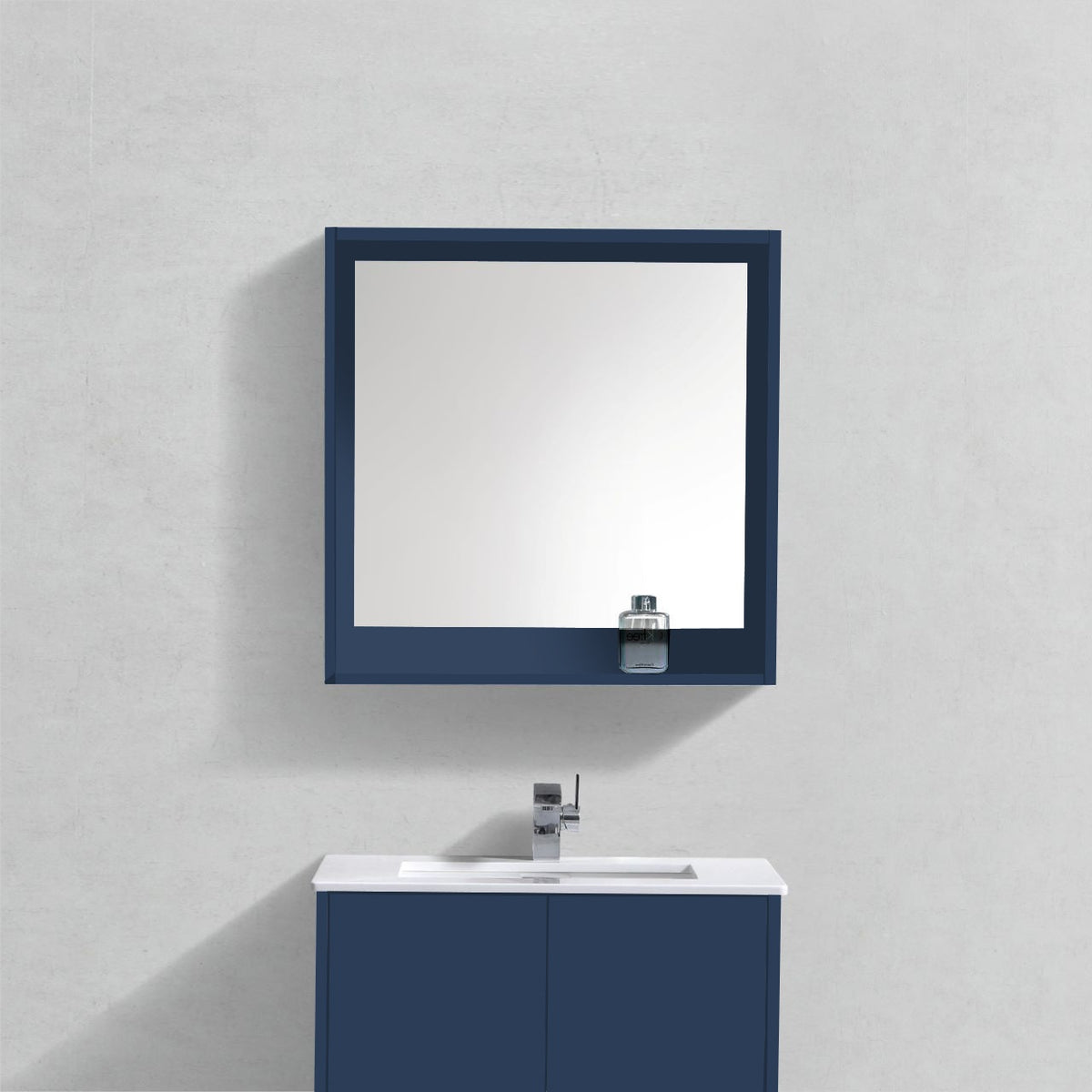 Kube Bath Bosco 30" Framed Mirror With Shelve - Navy Blue (KB30VBE-M) view 2