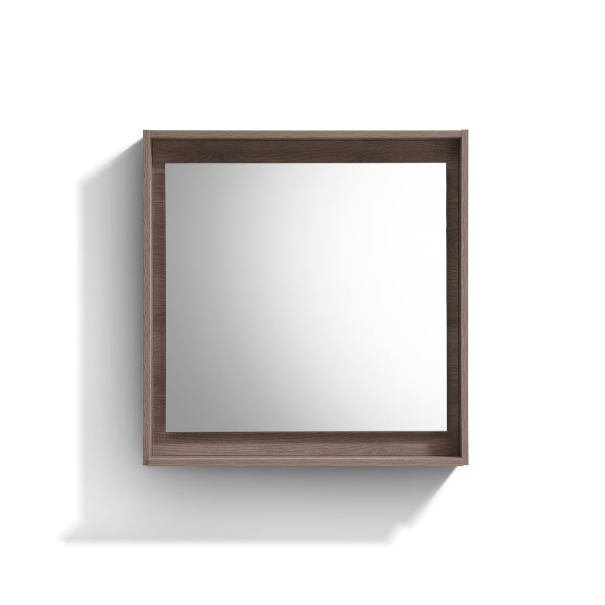 Kube Bath Bosco 30" Framed Mirror With Shelve - Butternut (KB30BTN-M)