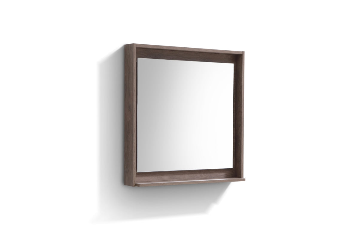 Kube Bath Bosco 30" Framed Mirror With Shelve - Butternut (KB30BTN-M) view 2