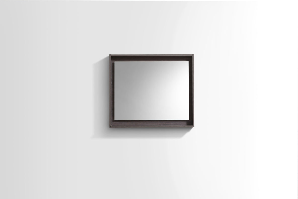 Kube Bath Bosco 30" Framed Mirror With Shelve - Grey Oak (KB30GO-M) view 2