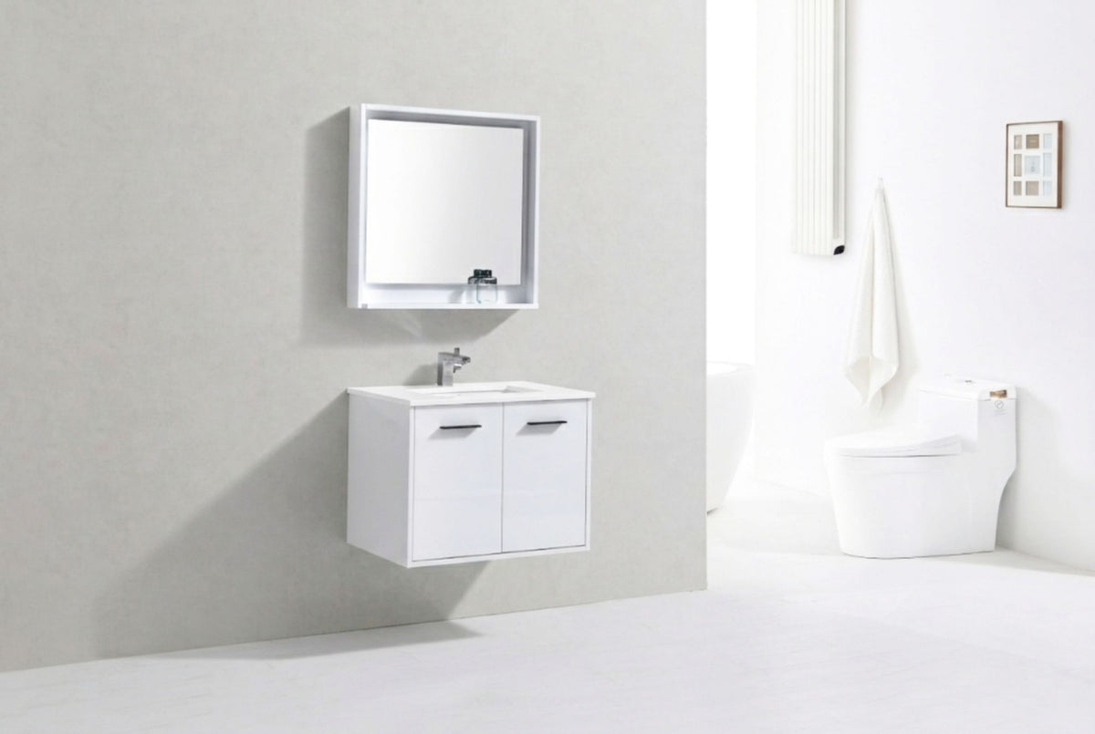 Kube Bath Bosco 30" Modern Bathroom Vanity w/ Quartz Countertop - Gloss White (KB30GW) view 7