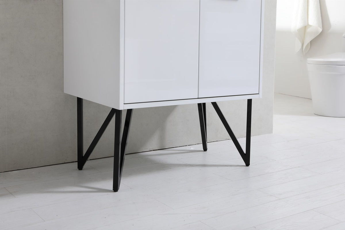 Kube Bath Bosco 30" Modern Bathroom Vanity w/ Quartz Countertop - Gloss White (KB30GW) view 6