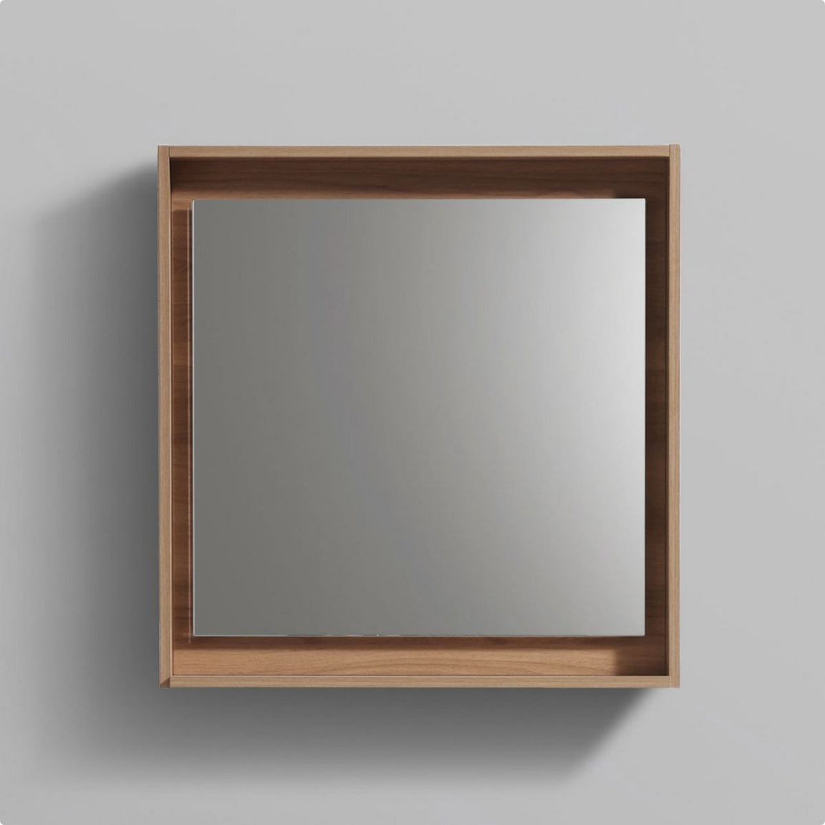 Kube Bath Bosco 30" Framed Mirror With Shelve - Honey Oak (KB30HO-M) view 2