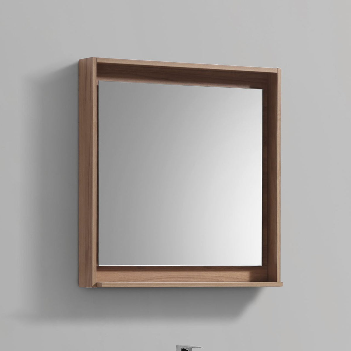 Kube Bath Bosco 30" Framed Mirror With Shelve - Honey Oak (KB30HO-M) view 3