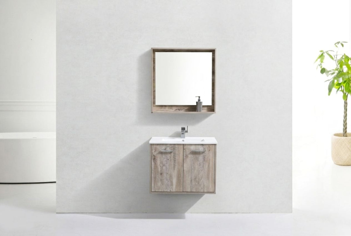 Kube Bath Bosco 30" Modern Bathroom Vanity w/ Quartz Countertop - Nature Wood (KB30NW) view 7