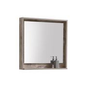 Kube Bath Bosco 30" Framed Mirror With Shelve - Nature Wood (KB30NW-M)