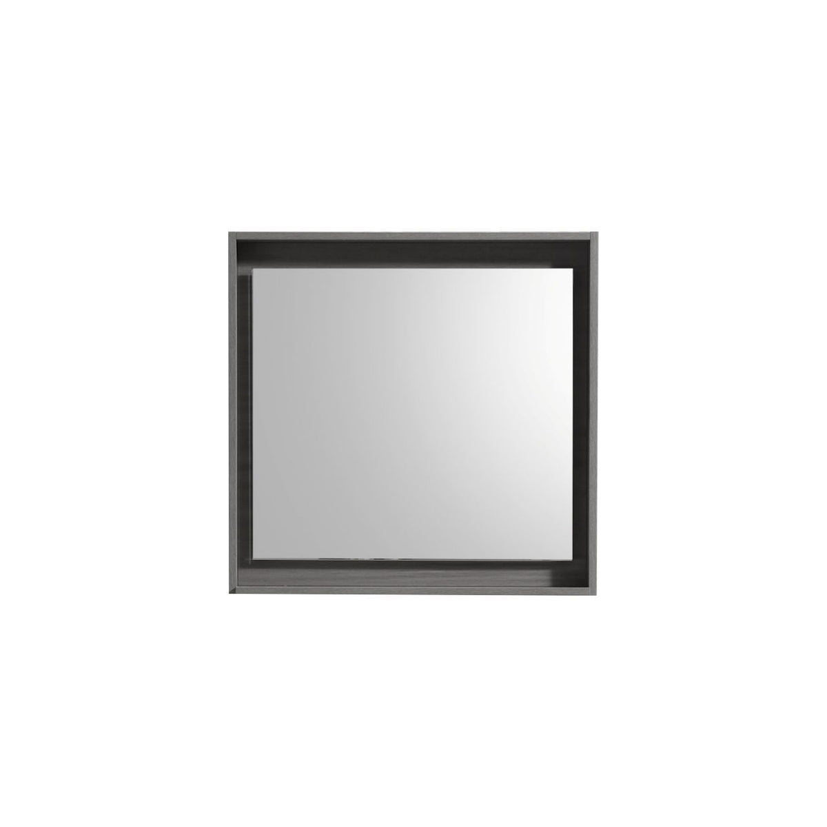 Kube Bath Bosco 30" Framed Mirror With Shelve - Vulcan Ash Grey (KB30VAG-M)