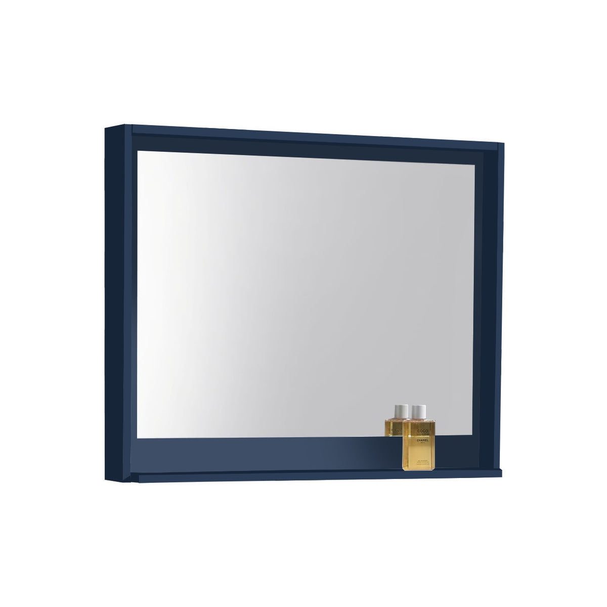 Kube Bath Bosco 36" Framed Mirror With Shelve - Navy Blue (KB36VBE-M)