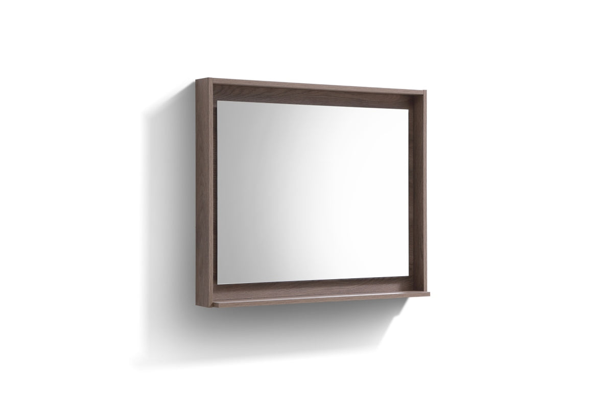 Kube Bath Bosco 36" Framed Mirror With Shelve - Butternut (KB36BTN-M)