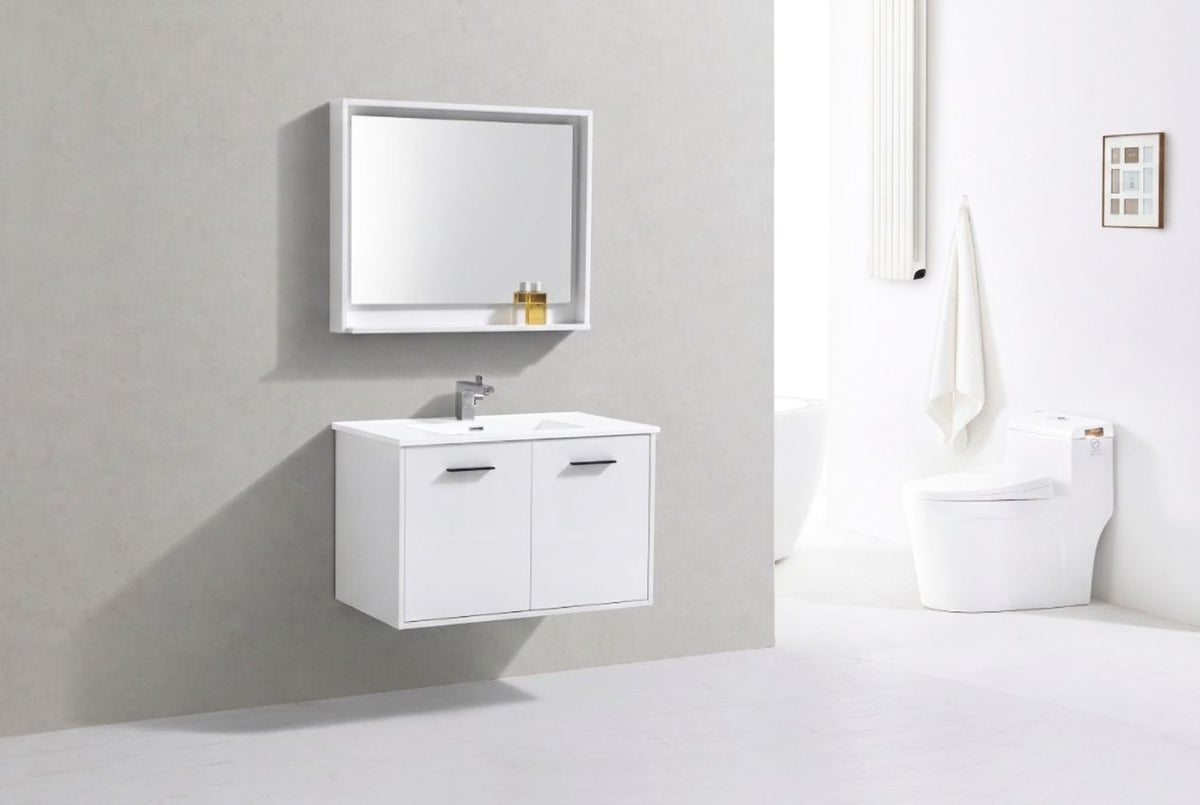 Kube Bath Bosco 36" Modern Bathroom Vanity w/ Quartz Countertop - Gloss White (KB36GW) view 6
