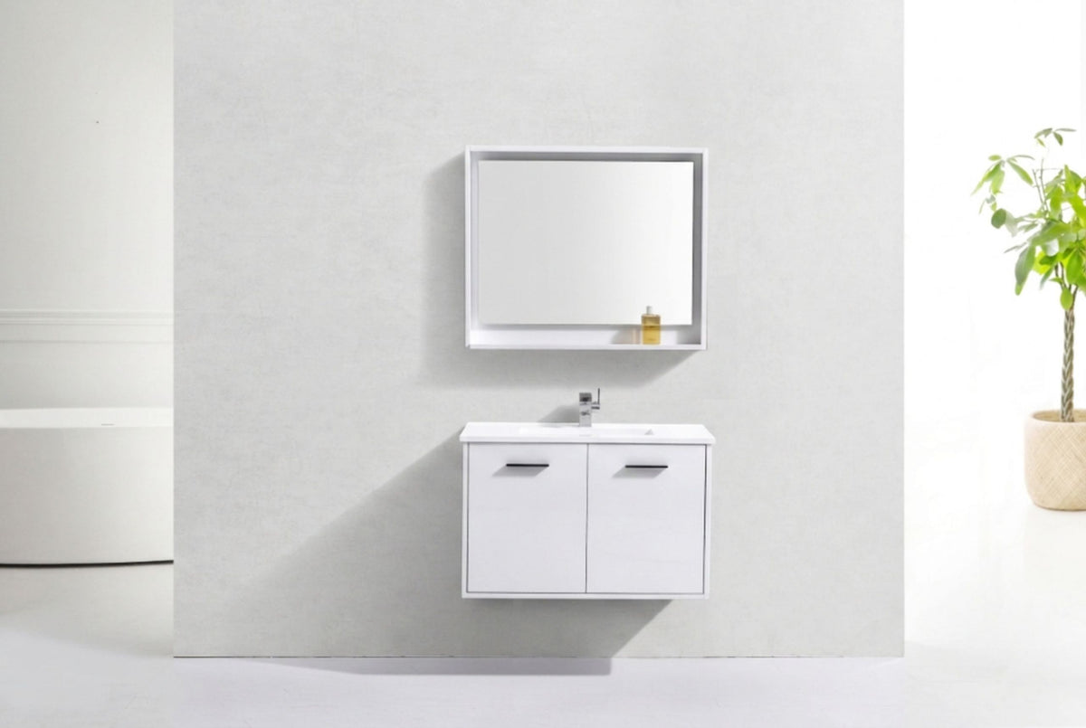 Kube Bath Bosco 36" Modern Bathroom Vanity w/ Quartz Countertop - Gloss White (KB36GW) view 7