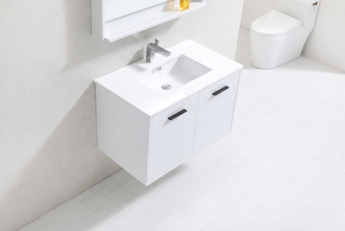 Kube Bath Bosco 36" Modern Bathroom Vanity w/ Quartz Countertop - Gloss White (KB36GW) view 8