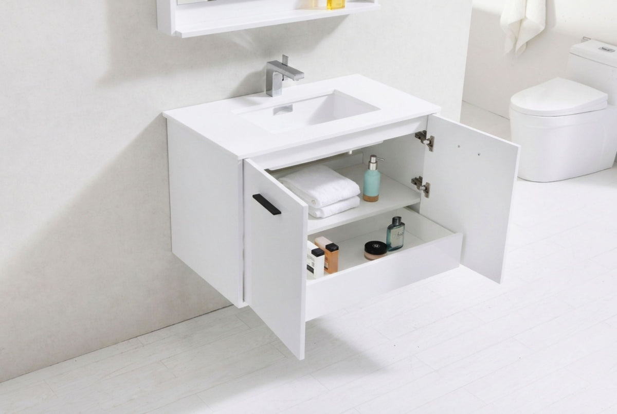 Kube Bath Bosco 36" Modern Bathroom Vanity w/ Quartz Countertop - Gloss White (KB36GW) view 9