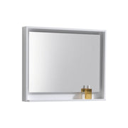 Kube Bath Bosco 36" Framed Mirror With Shelve - Gloss White (KB36GW-M)