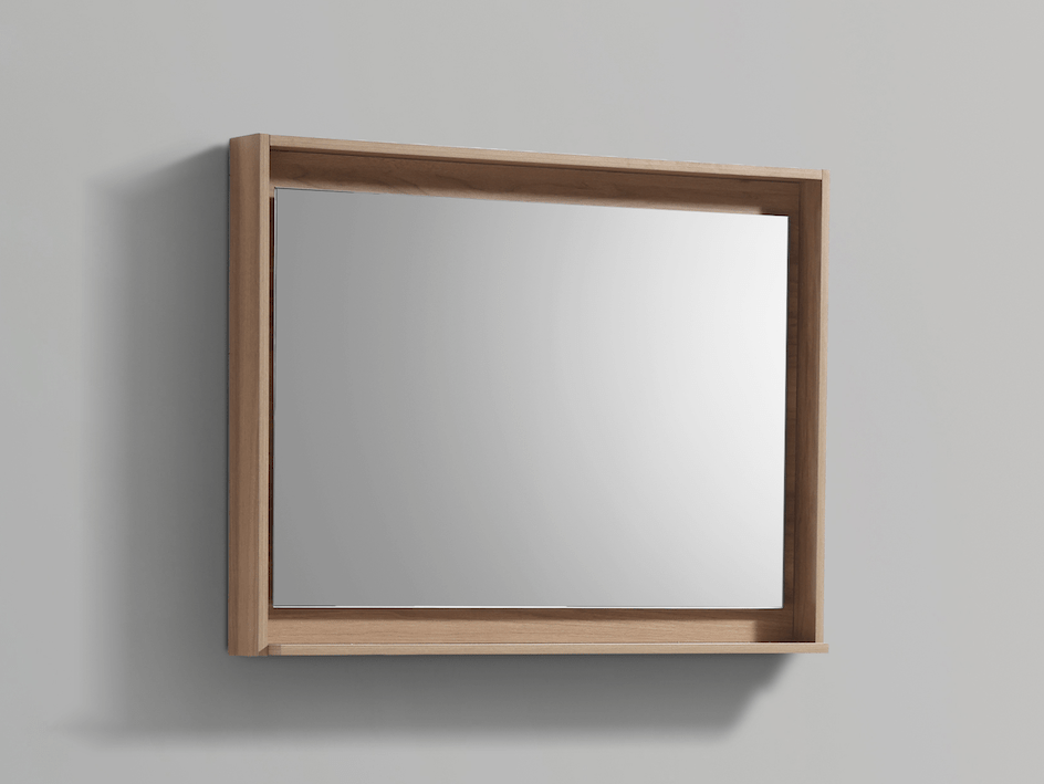 Kube Bath Bosco 36" Framed Mirror With Shelve - Honey Oak (KB36HO-M) view 3