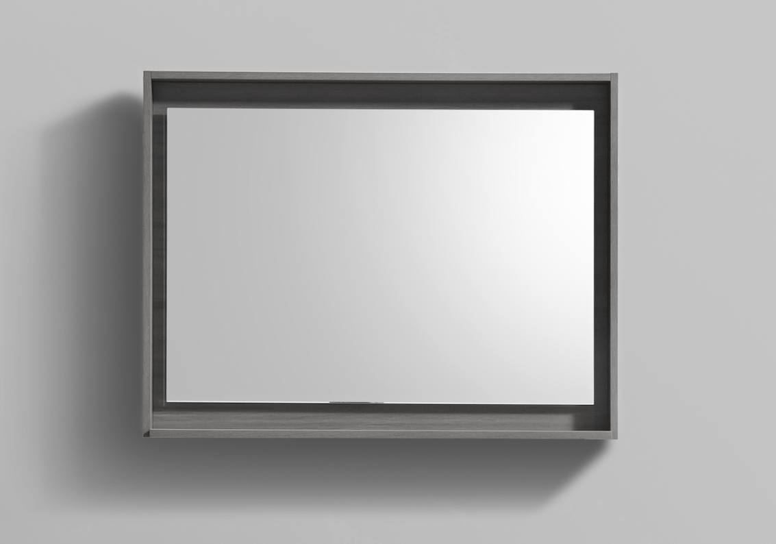 Kube Bath Bosco 40" Framed Mirror With Shelve - Vulcan Ash Grey (KB40VAG-M) view 2