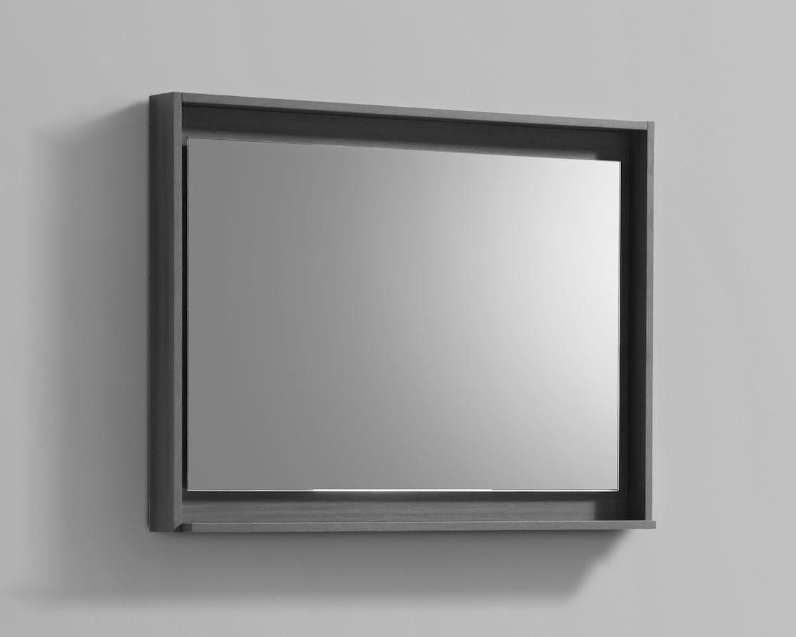 Kube Bath Bosco 40" Framed Mirror With Shelve - Vulcan Ash Grey (KB40VAG-M) view 3