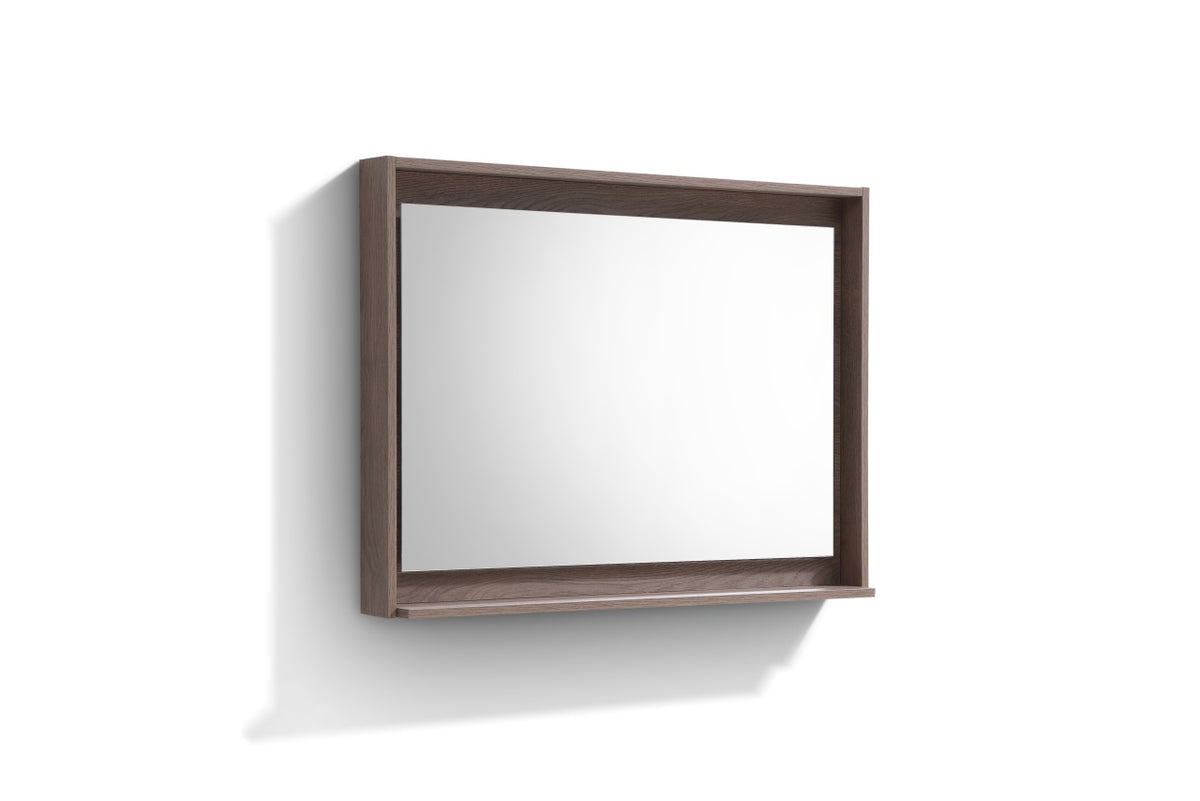 Kube Bath Bosco 40" Framed Mirror With Shelve - Butternut (KB40BTN-M) view 2