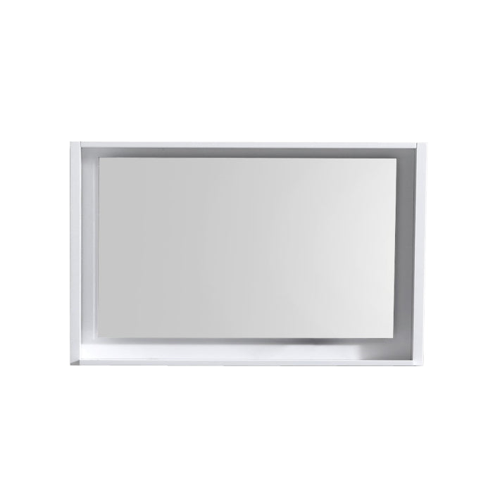 Kube Bath Bosco 40" Framed Mirror With Shelve - Gloss White (KB40GW-M)