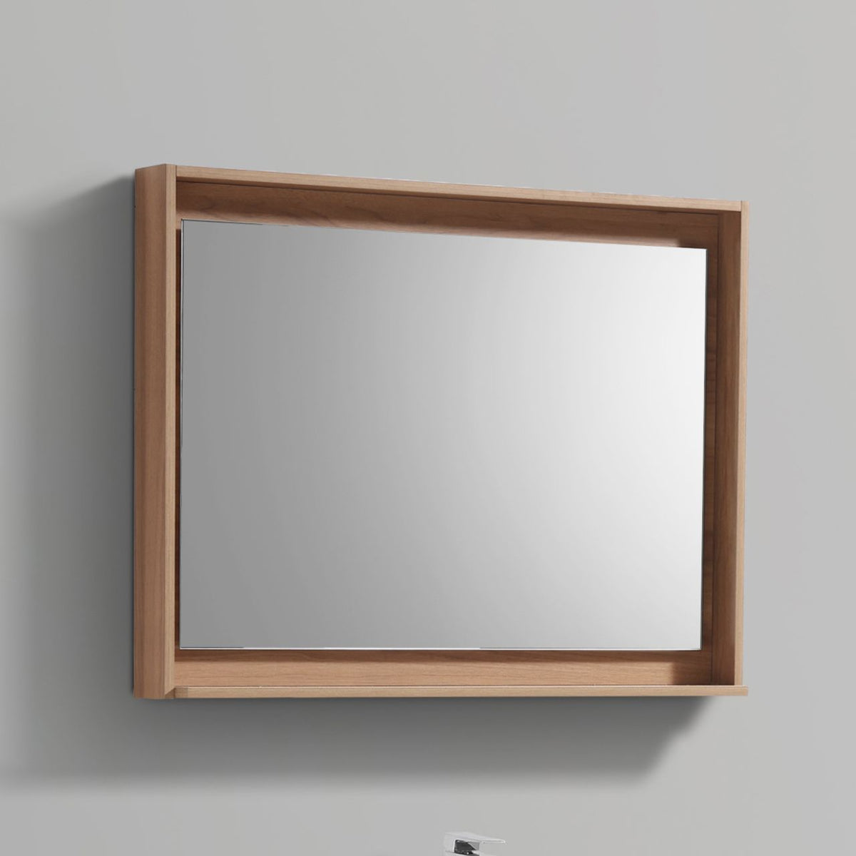 Kube Bath Bosco 40" Framed Mirror With Shelve - Honey Oak (KB40HO-M) view 3