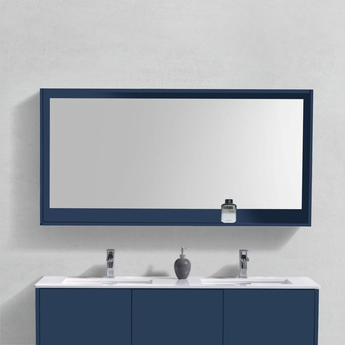 Kube Bath Bosco 48" Framed Mirror With Shelve - Navy Blue (KB48VBE-M) view 2