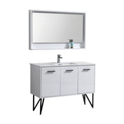 Kube Bath Bosco 48" Modern Bathroom Vanity w/ Quartz Countertop - Gloss White (KB48GW)