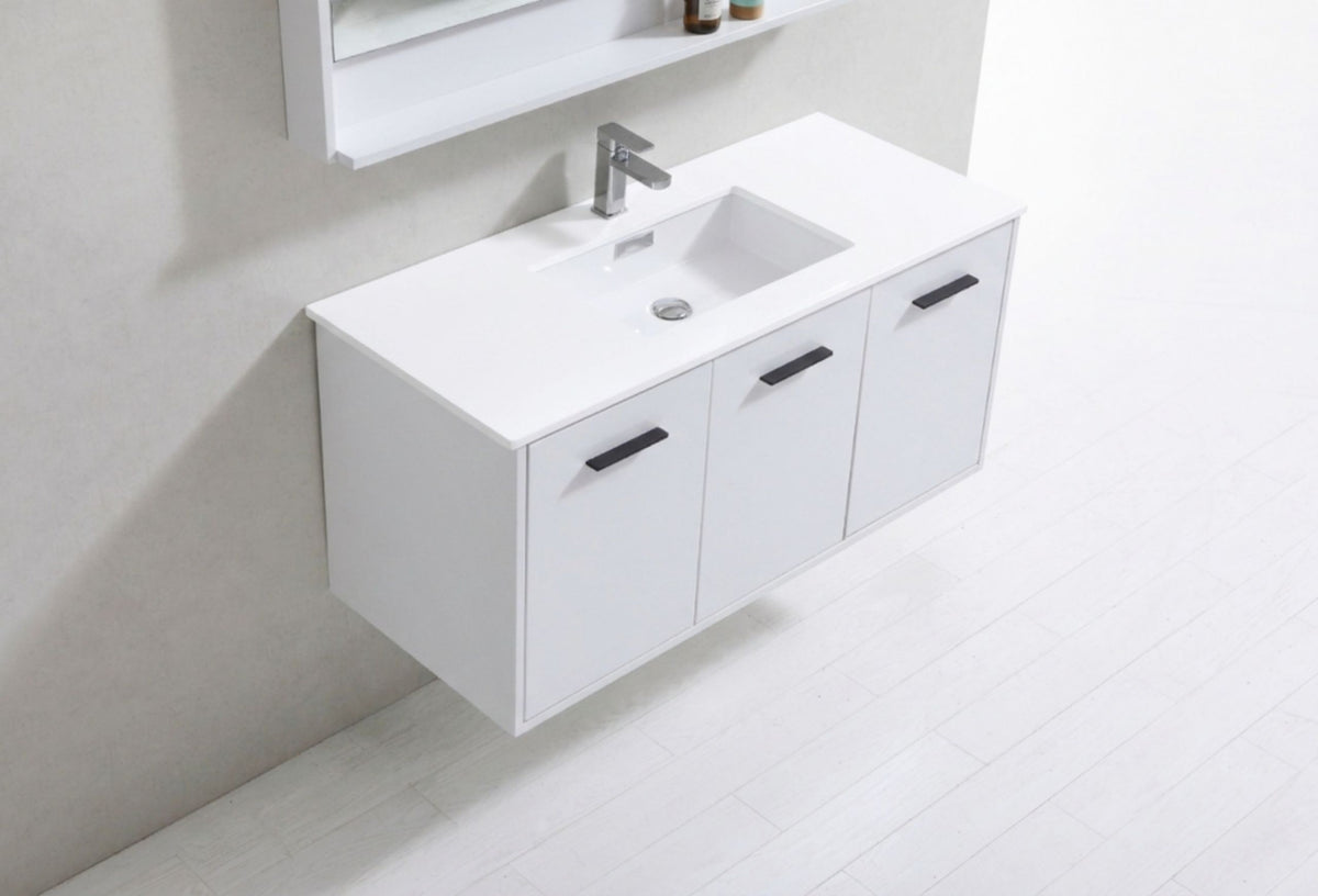 Kube Bath Bosco 48" Modern Bathroom Vanity w/ Quartz Countertop - Gloss White (KB48GW) view 8