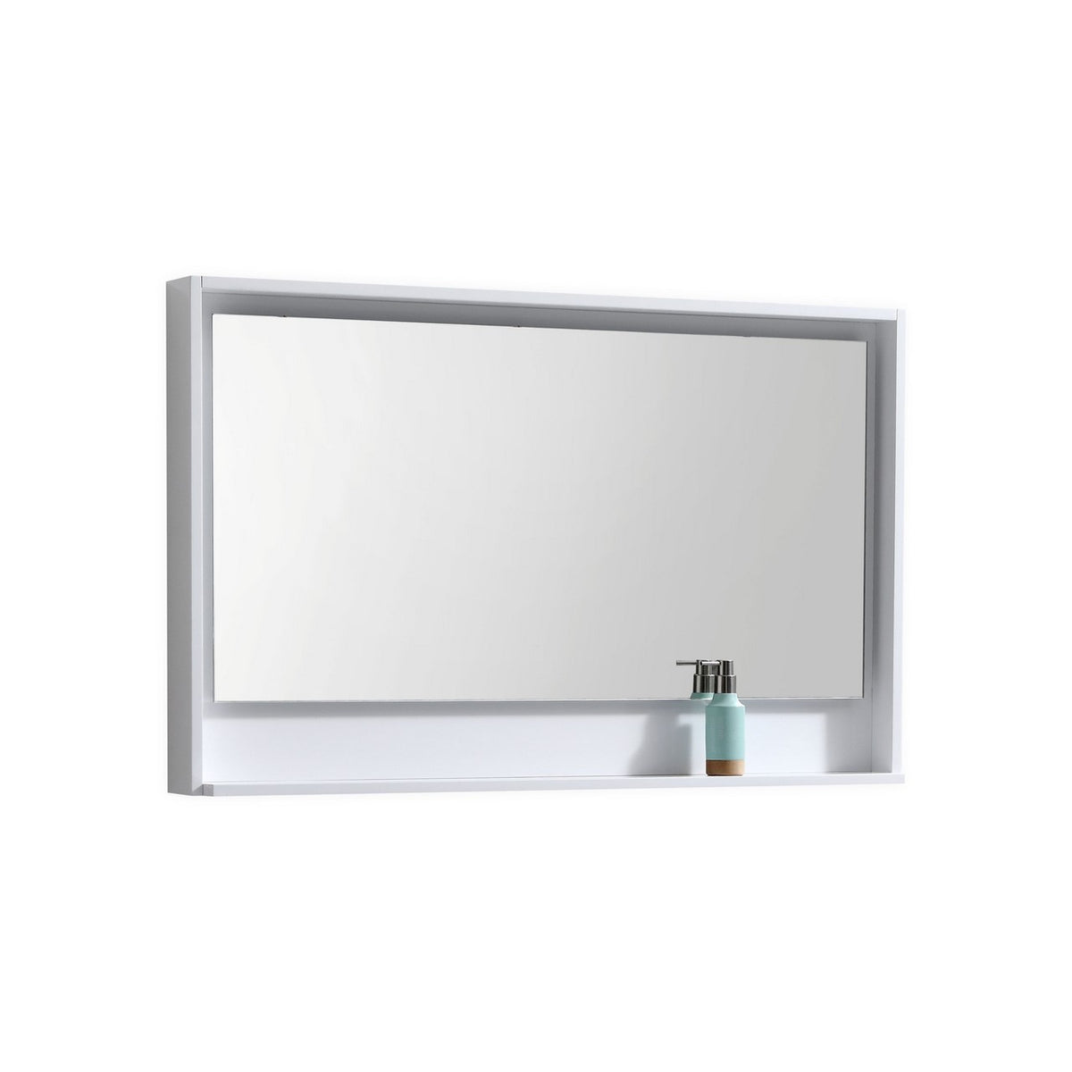Kube Bath Bosco 48" Framed Mirror With Shelve - Gloss White (KB48GW-M)