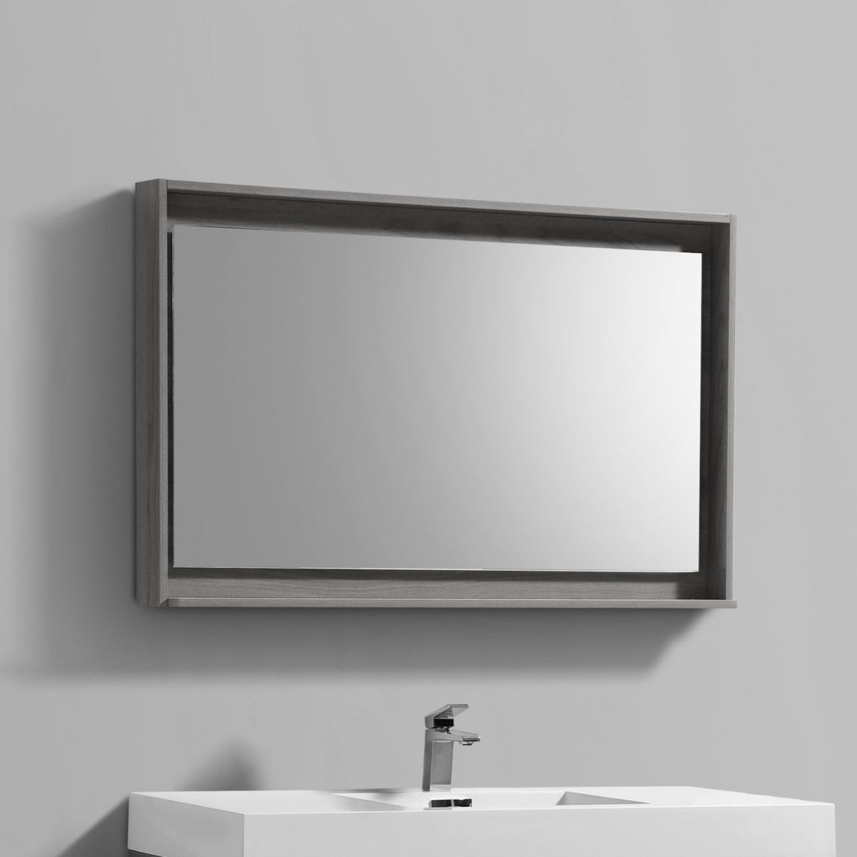 Kube Bath Bosco 48" Framed Mirror With Shelve - Vulcan Ash Grey (KB48VAG-M) view 3
