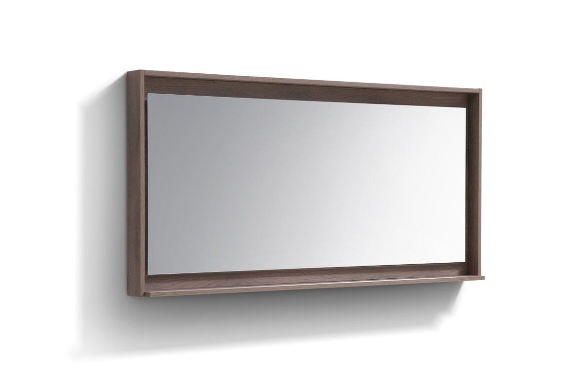 Kube Bath Bosco 60" Framed Mirror With Shelve - Butternut (KB60BTN-M) view 2