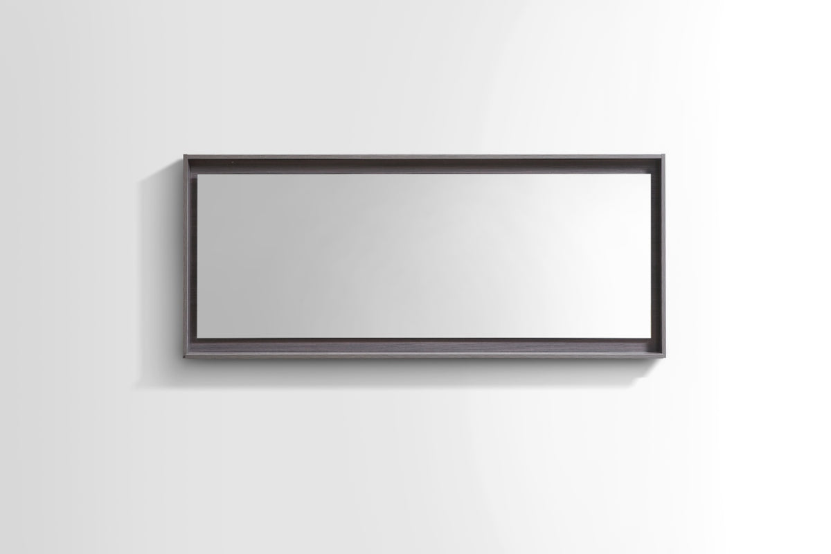 Kube Bath Bosco 60" Framed Mirror With Shelve - Grey Oak (KB60GO-M) view 2