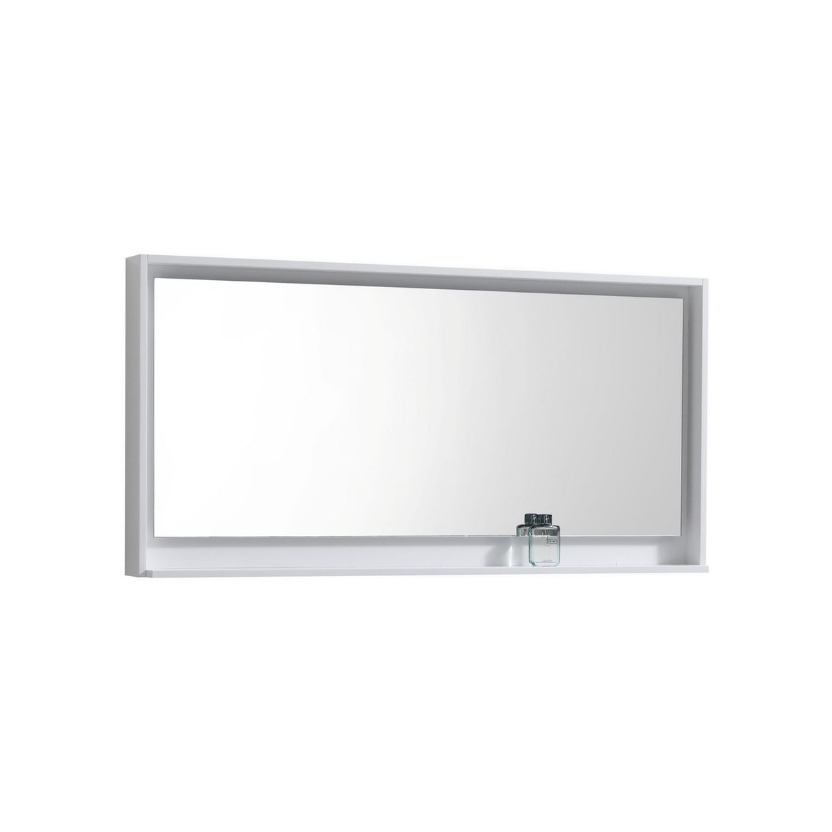Kube Bath Bosco 60" Framed Mirror With Shelve - Gloss White (KB60GW-M)