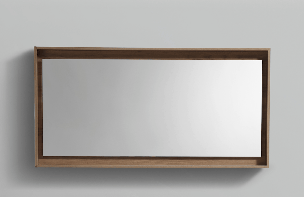 Kube Bath Bosco 60" Framed Mirror With Shelve - Honey Oak (KB60HO-M) view 2
