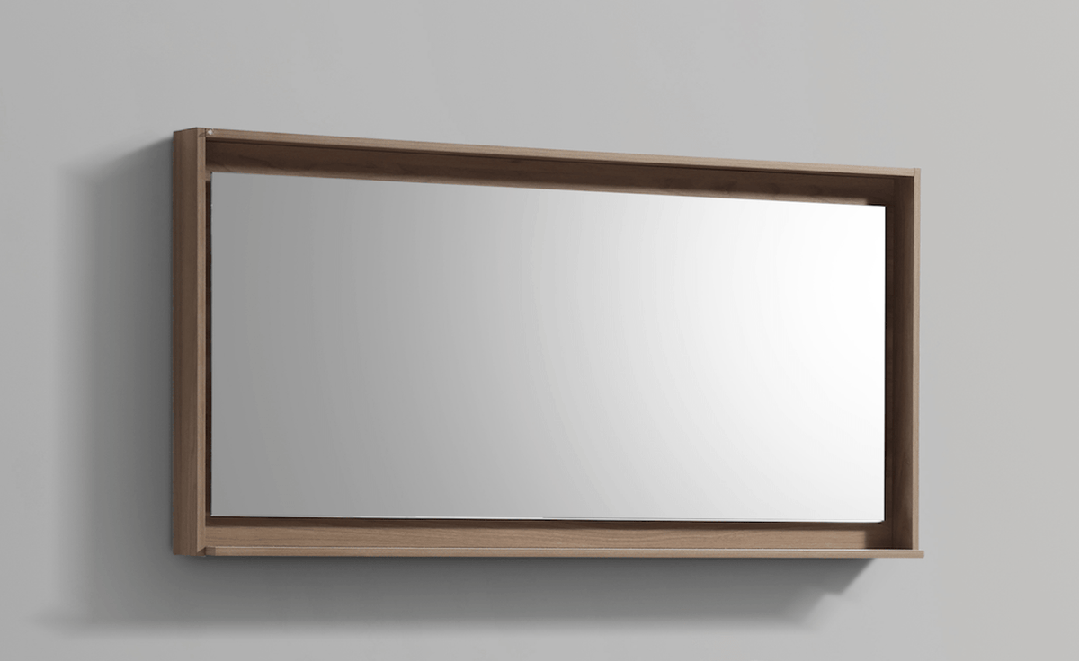 Kube Bath Bosco 60" Framed Mirror With Shelve - Honey Oak (KB60HO-M) view 3