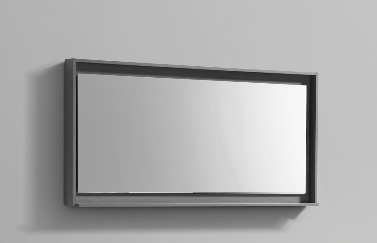Kube Bath Bosco 60" Framed Mirror With Shelve - Vulcan Ash Grey (KB60VAG-M) view 3