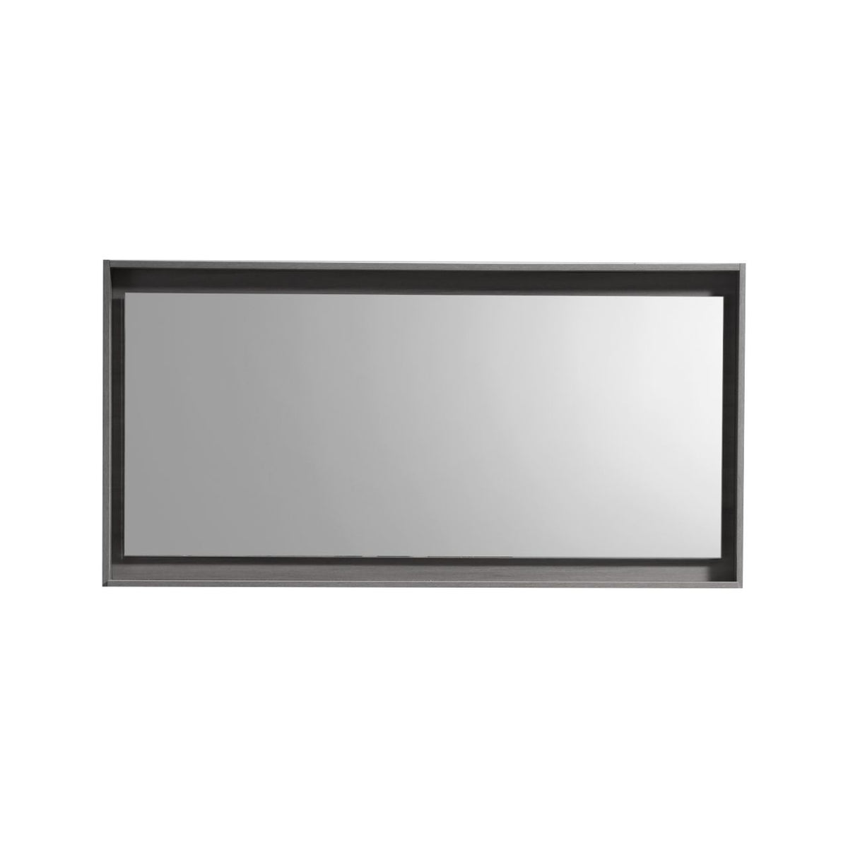 Kube Bath Bosco 60" Framed Mirror With Shelve - Vulcan Ash Grey (KB60VAG-M)