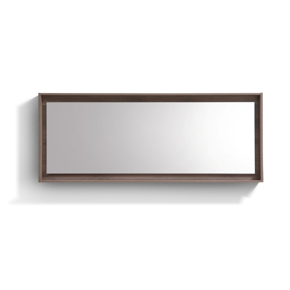 Kube Bath Bliss 70" Framed Mirror With Shelve - Butternut (KB70BTN-M)