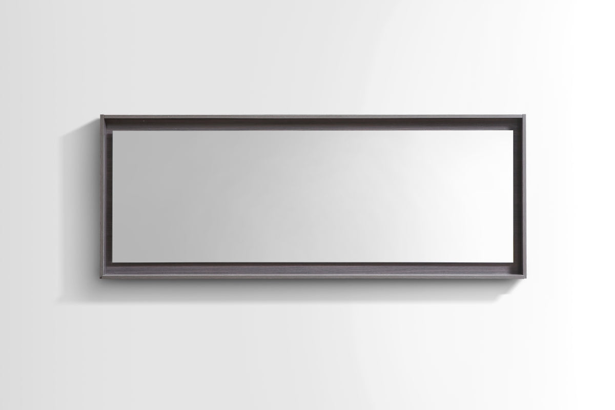 Kube Bath Bliss 70" Framed Mirror With Shelve - Grey Oak (KB70GO-M) view 2
