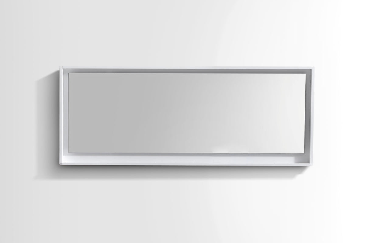Kube Bath Bliss 70" Framed Mirror With Shelve - Gloss White (KB70GW-M) view 2