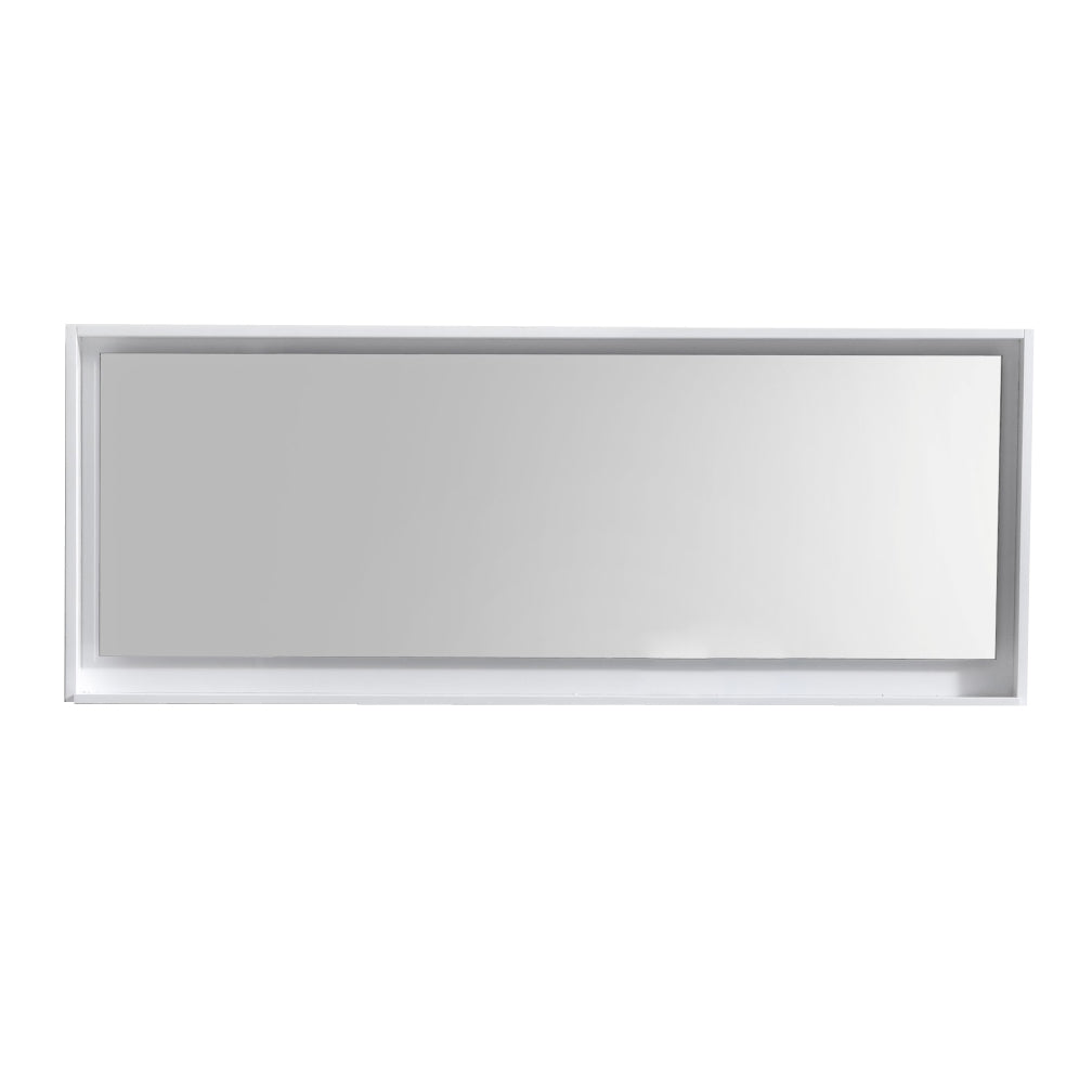 Kube Bath Bliss 70" Framed Mirror With Shelve - Gloss White (KB70GW-M)