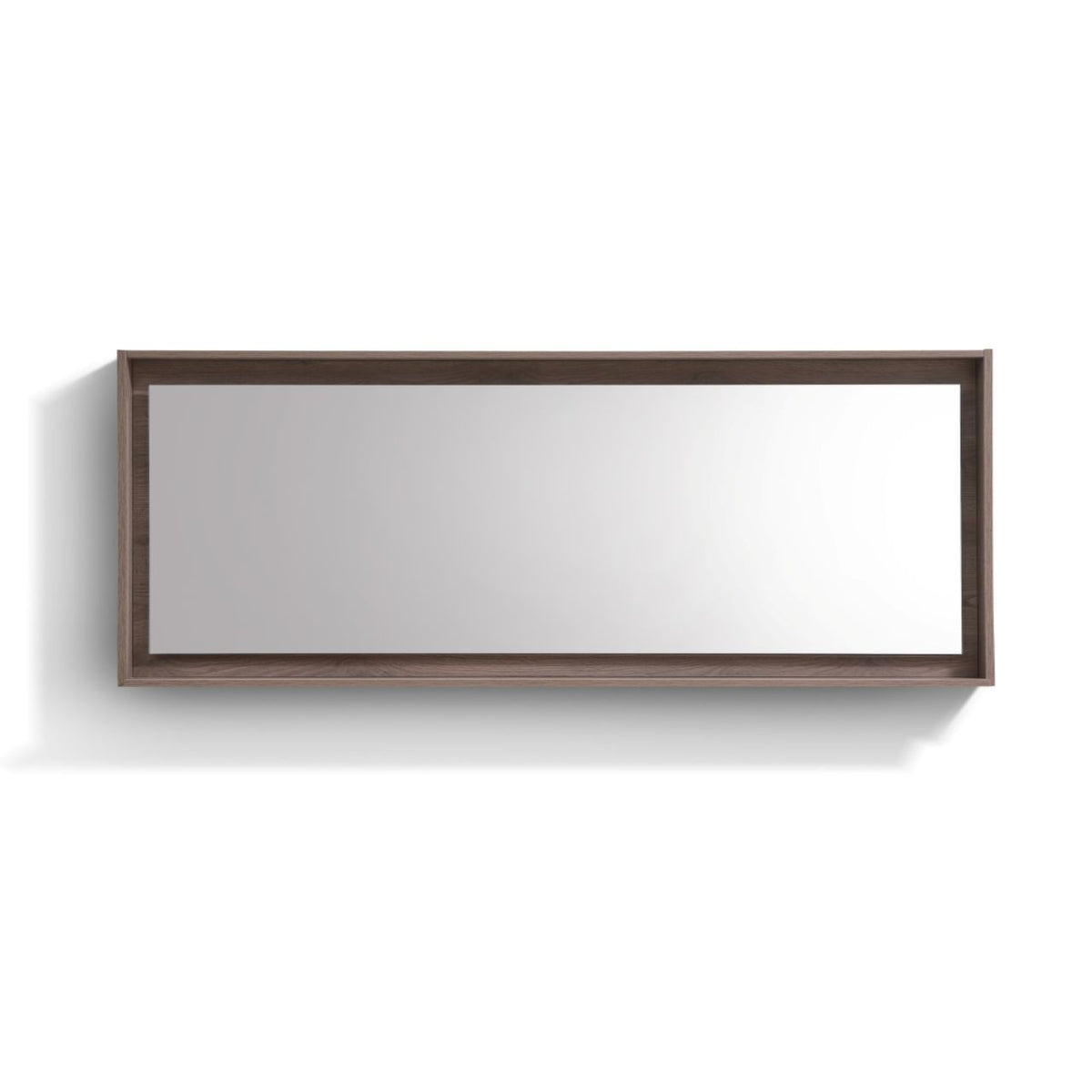 Kube Bath Bliss 80" Framed Mirror With Shelve - Butternut (KB80BTN-M)
