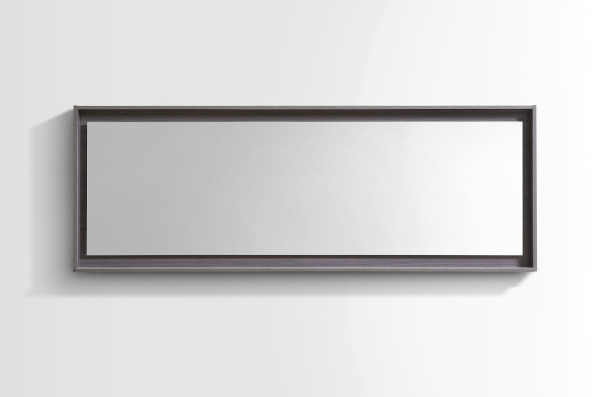 Kube Bath Bliss 80" Framed Mirror With Shelve - Grey Oak (KB80GO-M) view 2