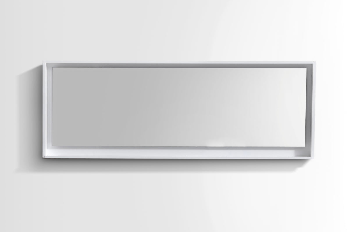 Kube Bath Bliss 80" Framed Mirror With Shelve - Gloss White (KB80GW-M) view 2