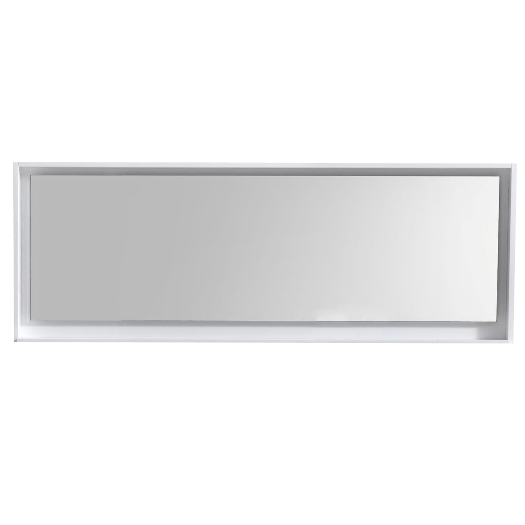 Kube Bath Bliss 80" Framed Mirror With Shelve - Gloss White (KB80GW-M)